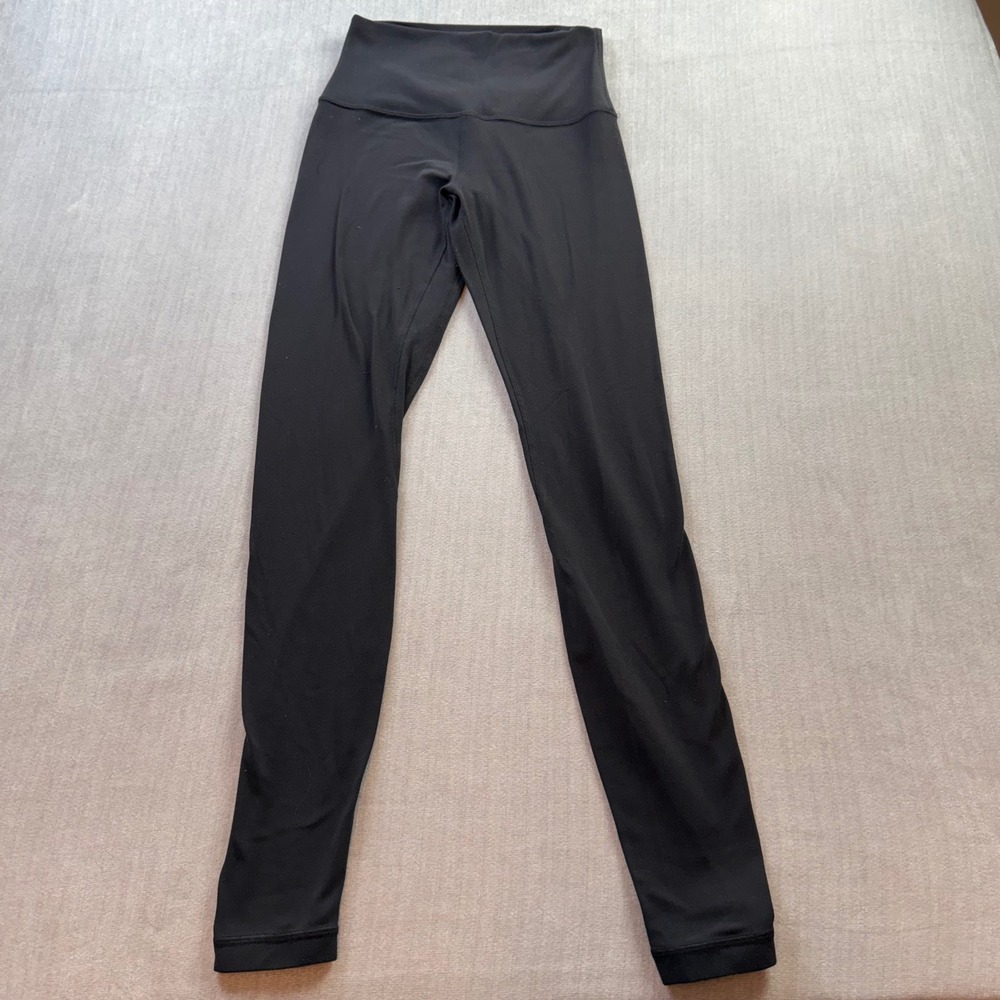 Lululemon High Rise Black Leggings Full Length Yoga Pants Size 4 28 Inseam‎